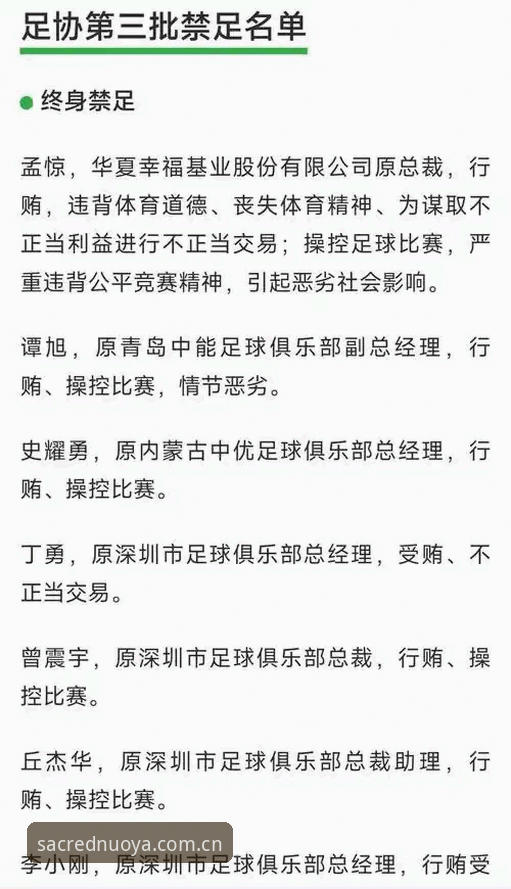 足协公布第三批禁足名单，65名从业者遭重罚引发关注